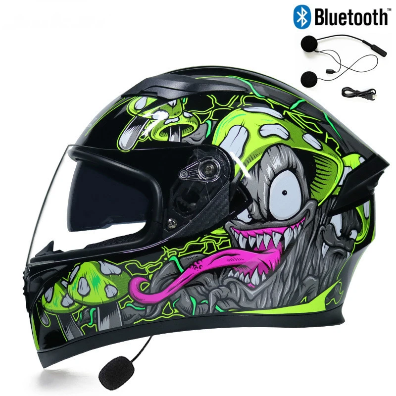 

2020 New Stylish Four Season Double Shield Motorcycle Helmet DOT ECE Approved Flip Up Bluetooth Motorbike Helmet Motorbikes 6