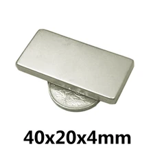 5/10/20pcs/lot Magnet 40x20x4 mm Strong magnetic N35 Strong Square NdFeB Rare Earth Magnet 40*20*4 mm Neodymium Magnets