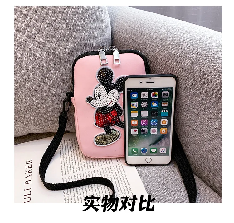 Disney minnie модная женская сумка-мессенджер на плечо, женская сумка для монет, сумка для покупок, сумка для телефона