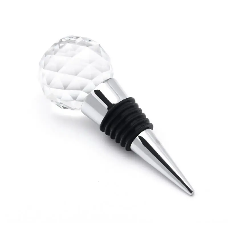 As pictures OBR Crystal Ball Wine Stopper Leakproof Cone Wine Corks Diamond Shaped Seal Bottle Stopper Champagne Wine Stopper Barware Tools - Цвет: As pictures