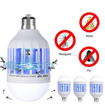 

LED Bulb 15W Mosquito Killer Lamp 2 In 1 Mosquito Trap Insect Killer Light Bulb Fly Bug Zapper Night Light Mute anti moustique