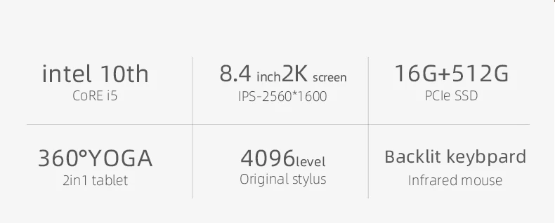 One-нетбук One Mix3pro 8," планшетный ПК Intel Core i5-10210Y 16 грамм 512GSSD 2560*1600 FHD Win10 WiFi ips 2K экран Backlitkeybaod