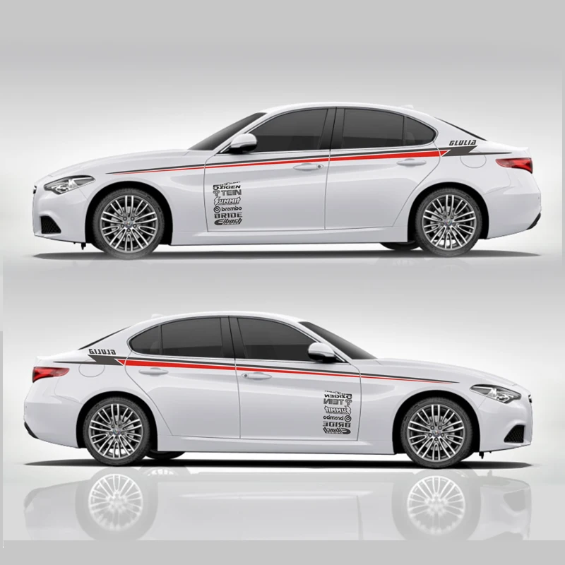 World Datong, автомобильный Стайлинг, Спортивная Автомобильная наклейка для Alfa Romeo Giulia, автомобильные наклейки с обеих сторон, спортивные авто наклейки, наклейка, автомобильная виниловая пленка