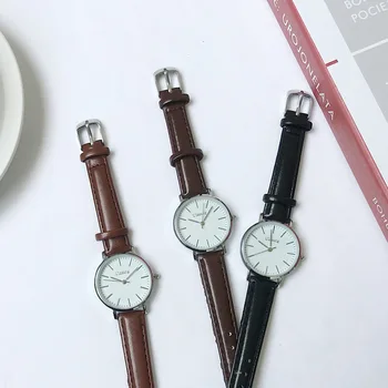 

Luxury brand leather watch women fashion ultra-thin quartz wrist watch ladies dress watch vintage silver clock reloj mujer 32mm