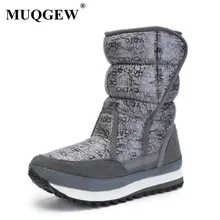 Новые зимние женские зимние сапоги; женские утепленные хлопковые сапоги средней высоты; хлопковая обувь на плоской подошве; водонепроницаемые зимние сапоги; обувь для девочек