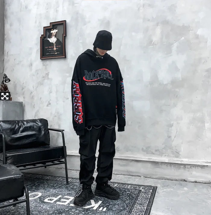 High Street Funeral Ретро Рок Burr старый промытый хип хоп толстовки с капюшоном для мужчин и женщин повседневный Топ