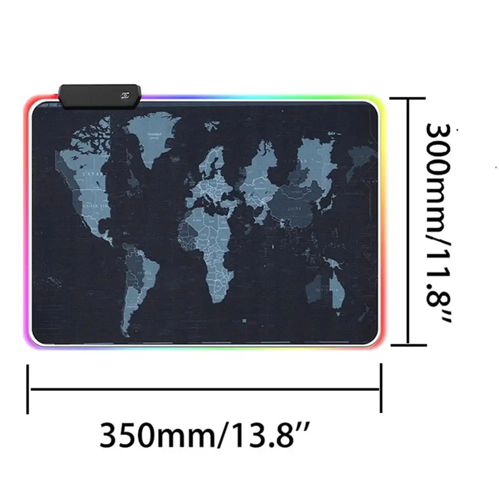 350x300x4mm Светодиодный игровой коврик для мыши RGB, большой игровой коврик для мыши, светодиодный usb-клавиатура, цветной Настольный коврик для мыши, коврик для ПК, ноутбука, рабочего стола - Цвет: 350x300x4mm