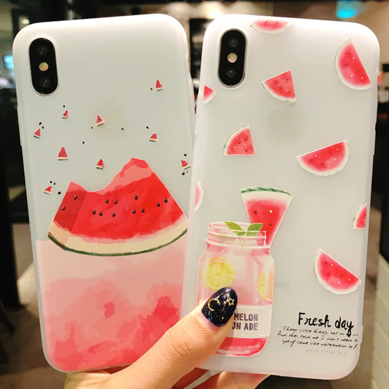 

Summer Fruit silicone Phone Case For iPhone 7 8 Plus XS Max XR Colorful Fresh Fruit Cases For iPhone X 8 76 6S Plus Soft Cover