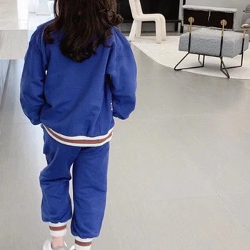 

Per-sale Ship In Mid-September 2020 Autumn Toddler Girl Clothes Blue Striped Suit Parent-child Clothes Boutique Kids Clothing