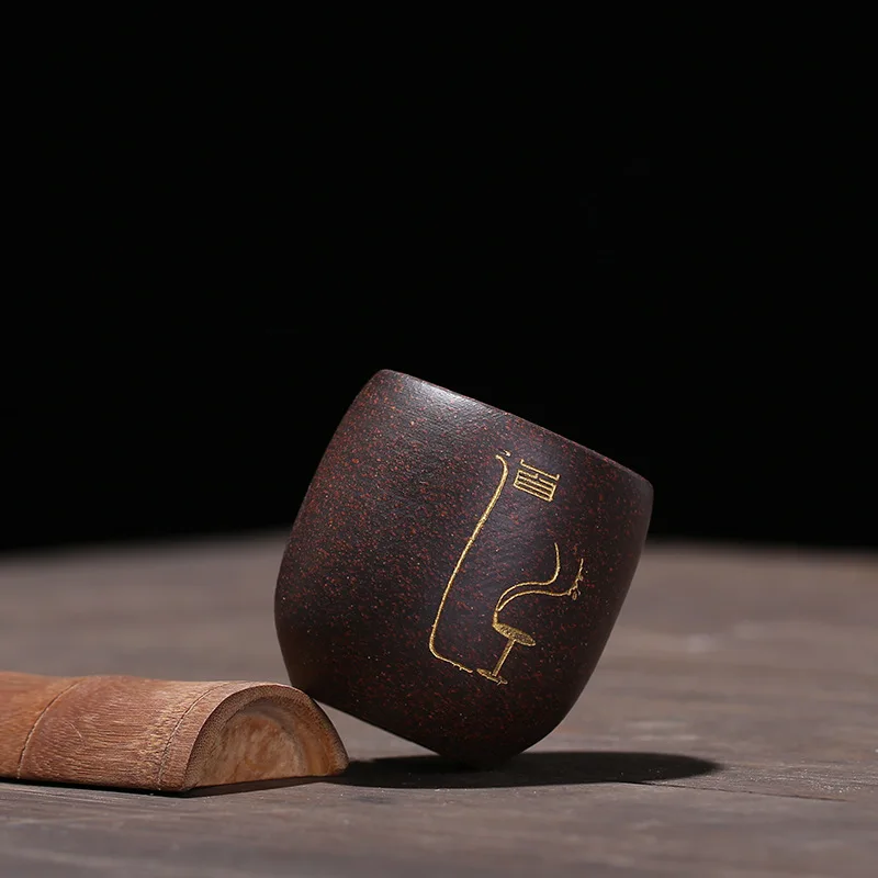 Clay Cup Black Red Clay Small Glass Teacup Wholesale Manufacturers Direct Selling Zen Tea Set Accessories Customizable