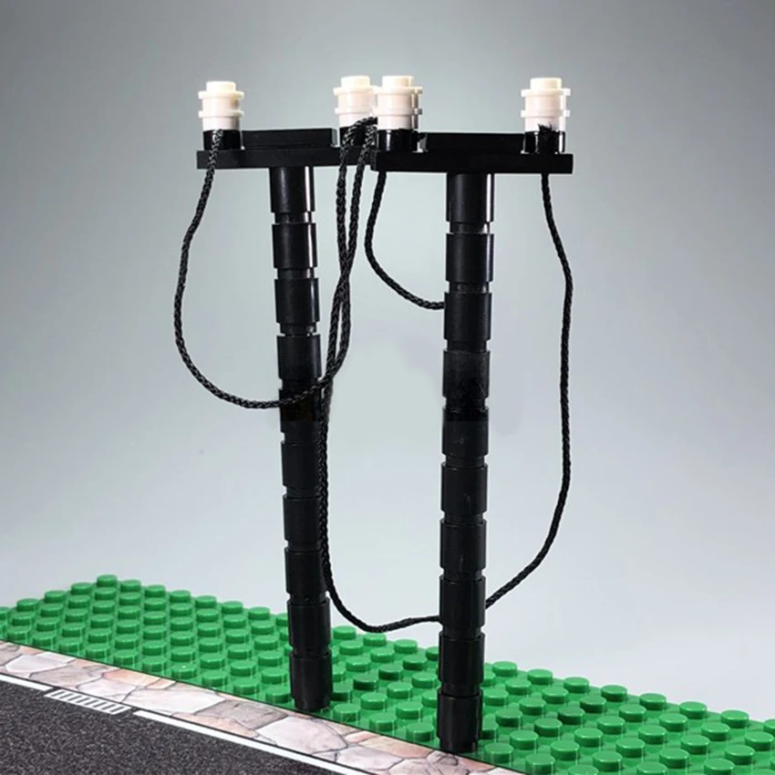 Legoinglys City Street Road MOC Accessories Wire Pole Wire Building Blocks Set Bricks DIY Kids Educational Toys (3)