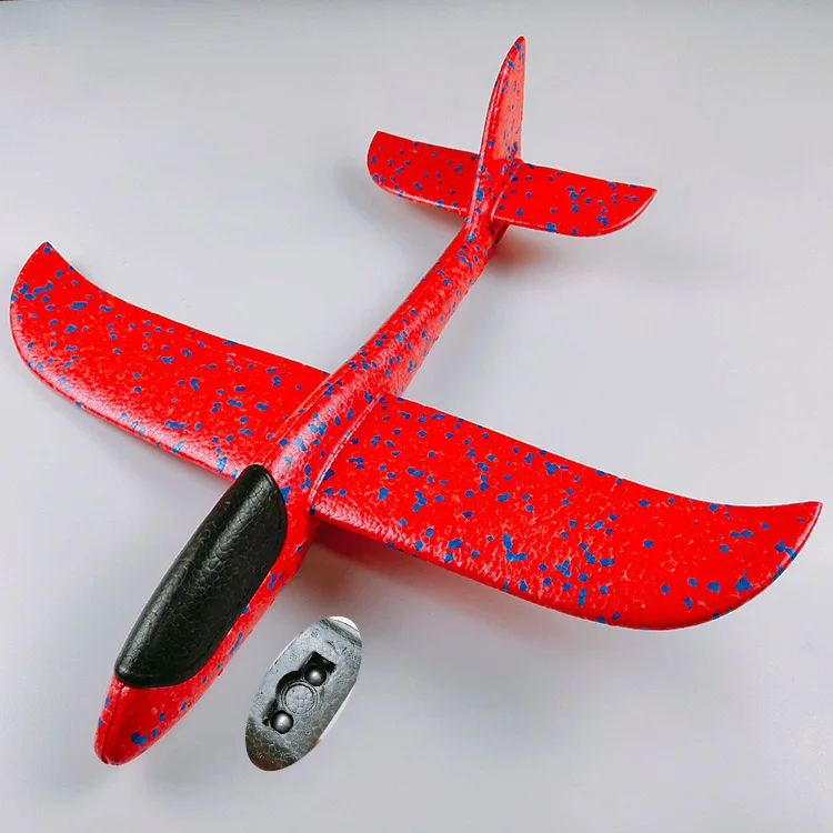 48 см с лампой DIY ручной бросок Летающий планер самолеты пена модель аэроплана наполнители Летающий планер открытый Airline игрушки подарок для детей - Цвет: Red-Not Lamp