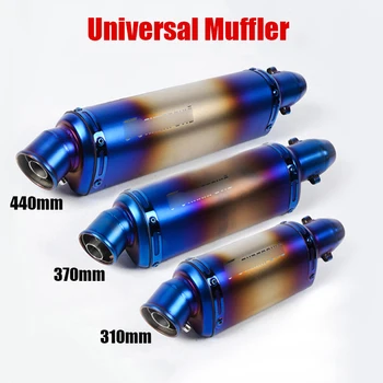 

51MM Universal Stainless Steel Exhaust Baffle Pipe Modified Muffler Tips With Silencer Removable DB Killer Slip On Motorcycle