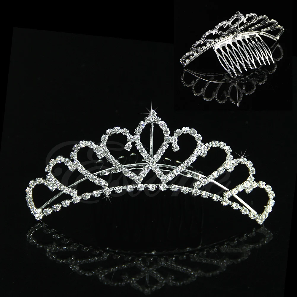 

Wedding Bridal Comb Tiara Crown Rhinestone Pageant Prom Crystal Hair Headband