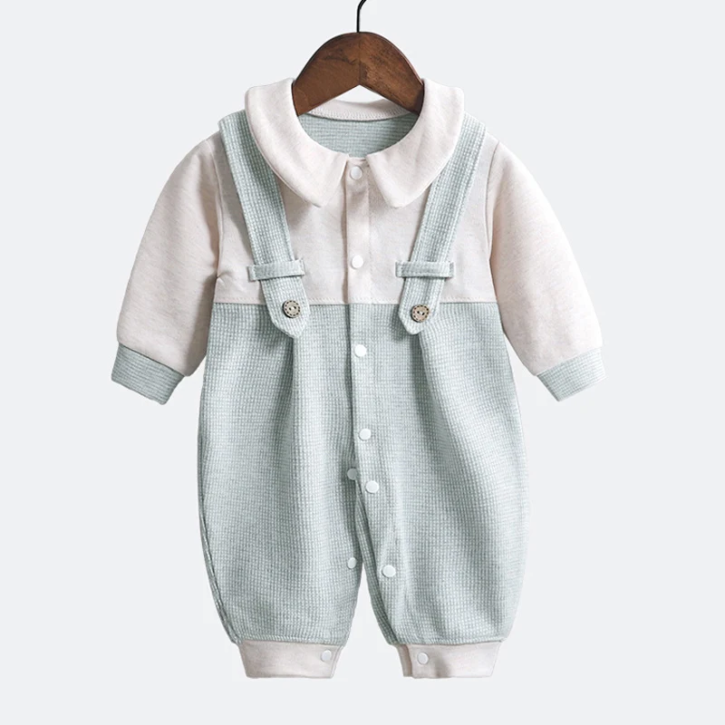 Весенне-Осенняя детская одежда для маленьких мальчиков и девочек, комбинезон, верхняя одежда для первого дня рождения, комплекты хлопковой одежды для новорожденных мальчиков, комбинезоны - Цвет: Армейский зеленый