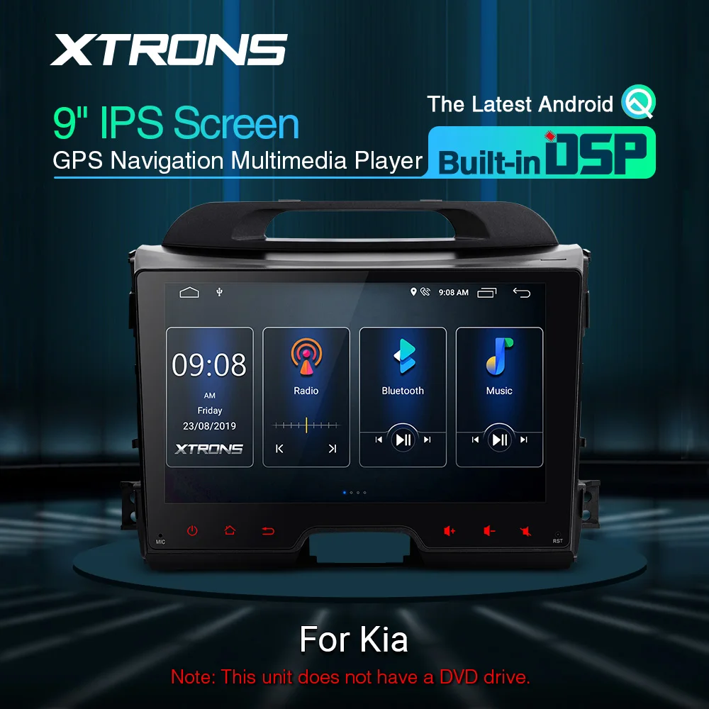 Автомобильный мультимедийный проигрыватель XTRONS 9 дюймов DSP Android IPS-навигация для