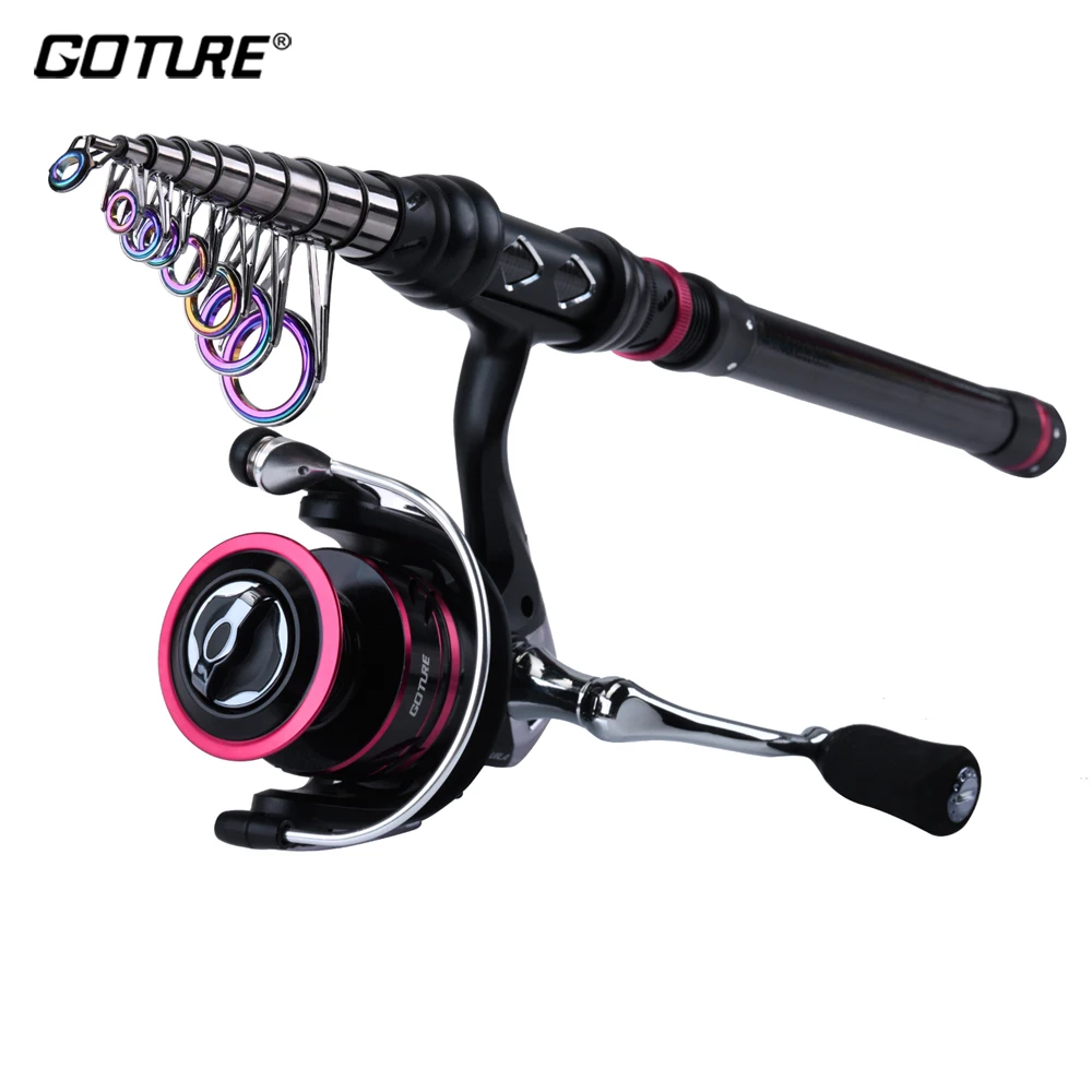 Vara de Pesca Carretel de Alumínio m com 2000 Goture Girando Combo Grupo 1.8 m – 2.1 2.4 3.0 3.6 3000 4000 Série Cnc Spinning Reel Fishing Kit