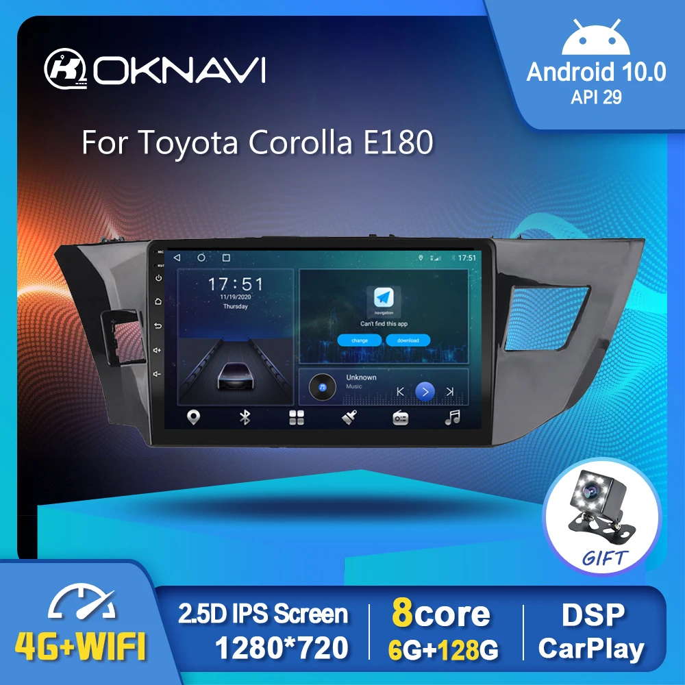 1280*720P Android 10 0 DSP автомобильный Радио плеер для Toyota Corolla E180 2014-2016 видео навигация GPS 4G