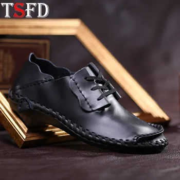 

Lightweight Men Shoes Leather Flats Summer Men's Sneakers Men's Leather Loafers Simple Slip-on Shoes Big Size 50 Black Shoes Y7