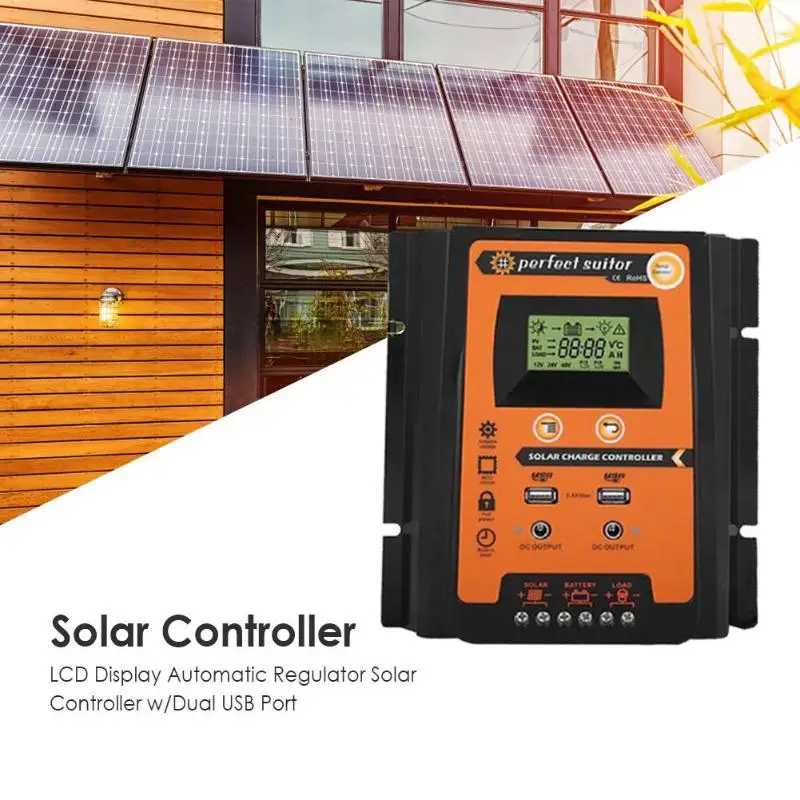 12V24V 30A 50A 70A MPPT солнечная панель регулятор заряда батареи Контроллер заряда двойной USB ЖК-дисплей Высокое качество контроллер заряда