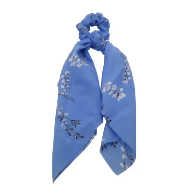 Цветочный принт женский шарф для волос Scrunchie богемная эластичная резинка для волос бант волосы резиновые завязки Волосы Галстуки конский хвост держатель аксессуары - Цвет: 35