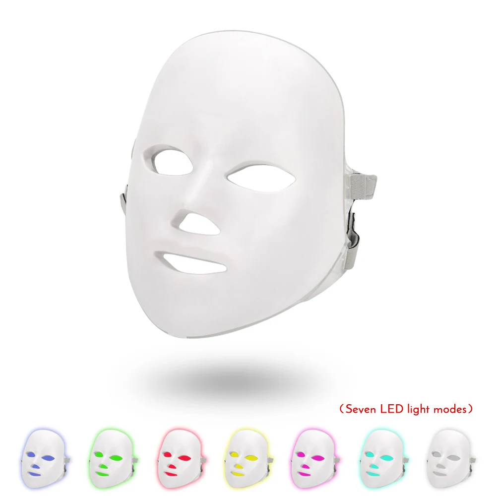 Новинка, 7 цветов, светодиодная маска для лица, светодиодная Корейская фотонная терапия, маска для лица, машинный светильник, терапия акне, маска для красоты, светодиодная маска, удобная
