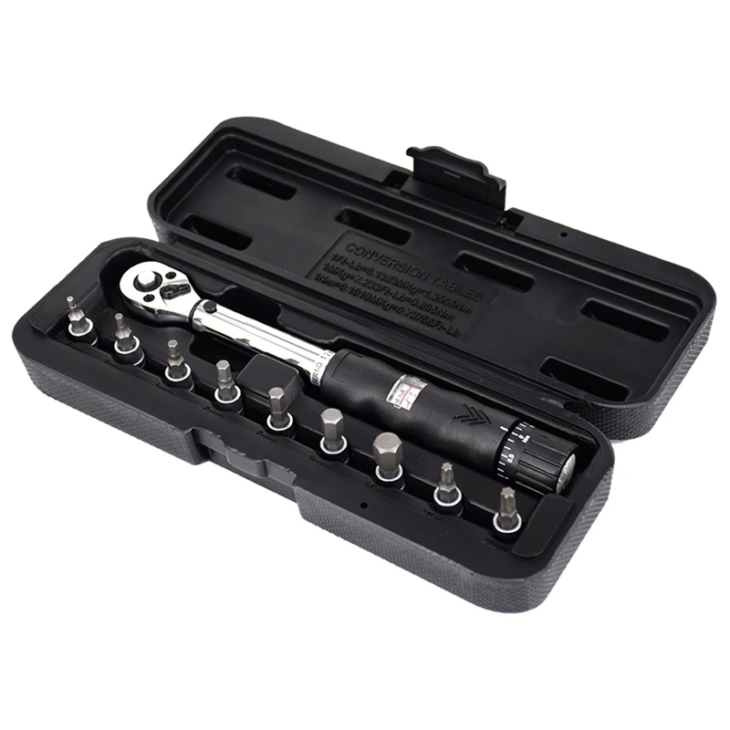 

hot sale -1/4Inch Dr 2-14Nm Bike Torque Wrench Set Bicycle Repair Tools Kit Ratchet Mechanical Torque Spanner Manual Wrenches