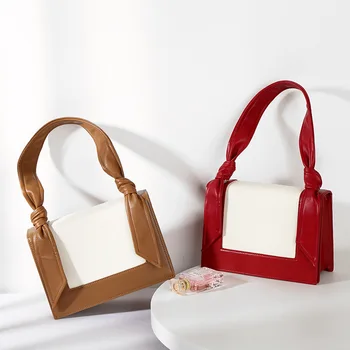 

Women's Bag 2020 New Bunny Bag Rope Knot Solid Color Simple Wild One Shoulder Messenger Bunny Ear Bag