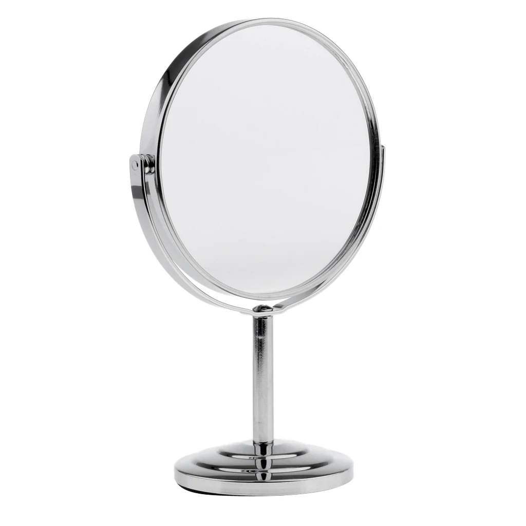 Tabletop Makeup Mirror , 2 in 1 Magnifying & Normal Compact Mirror, 360° Swivel Free Standing Mirror Table Top