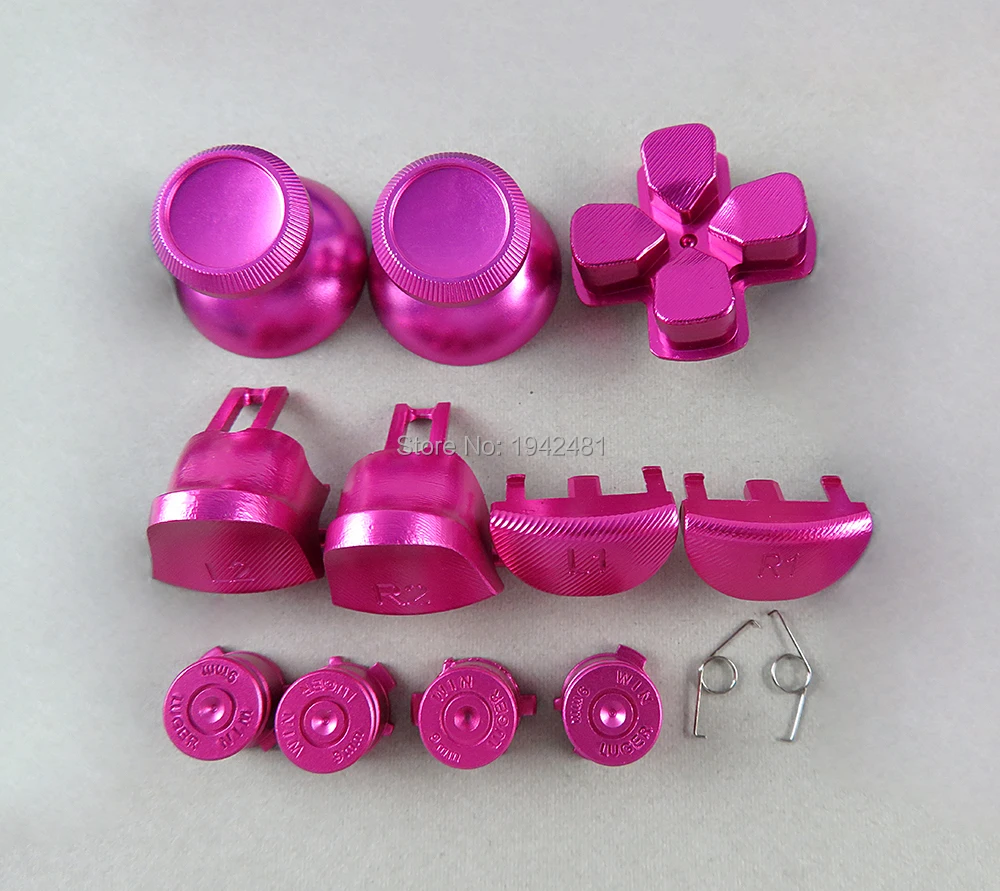 1 комплект Красочные для ps4 jds040 металлические пуговицы в виде пуль thumbstick cap L1 R1 L2 R2 Dpad алюминиевая крышка пружинная кнопка для PS4 pro jdm040