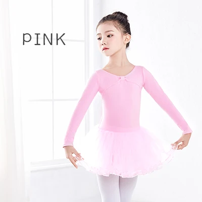 Pink New Arrivals Children Ballet Tutu Gymnastics Dance Dress Girls Long Sleeve Pink Dance Dress for Ballet - Цвет: Pink