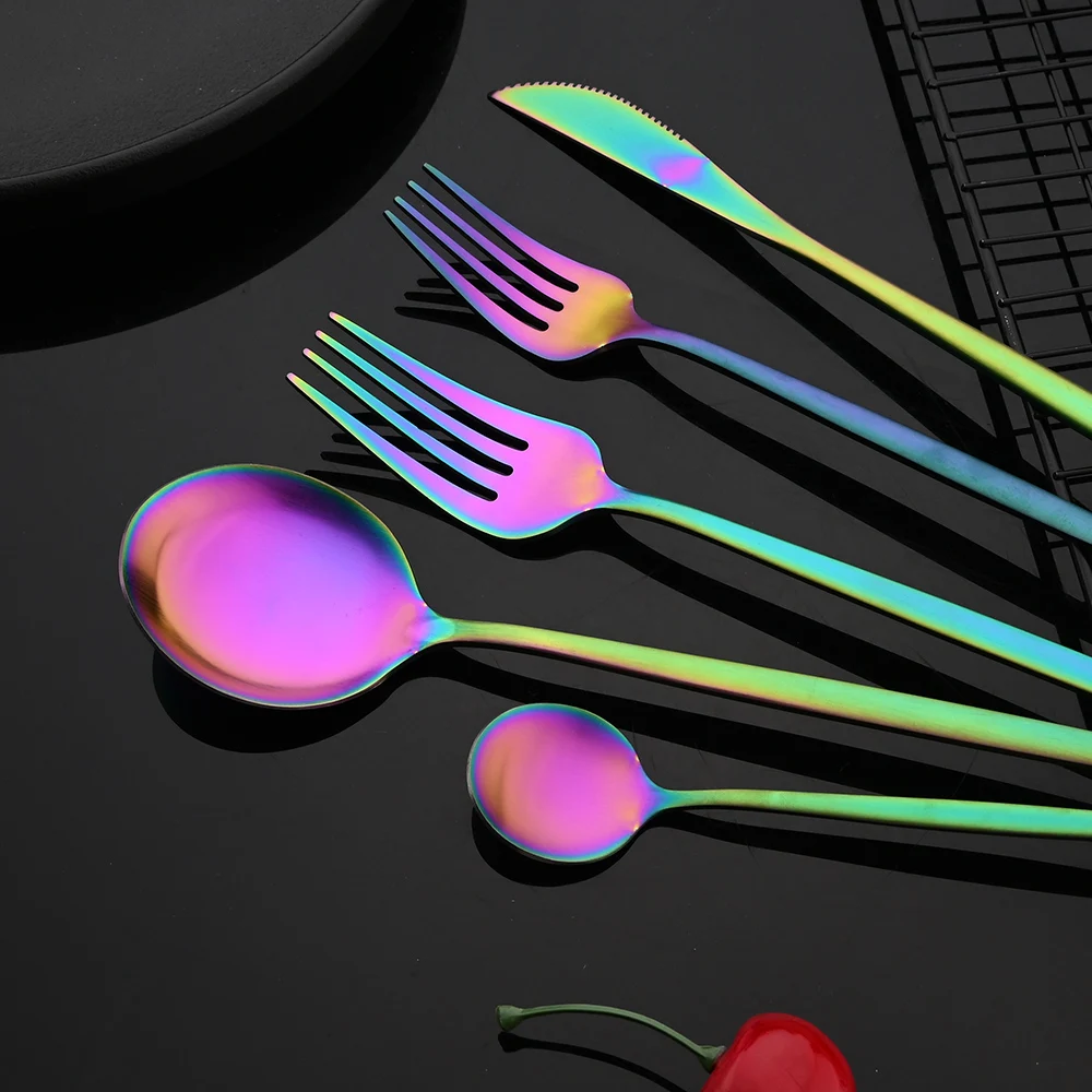 Cutlery Set Stainless Steel Tableware Dinnerware Kitchen Party Knife Fork Spoon Fruit Fork Accessories
