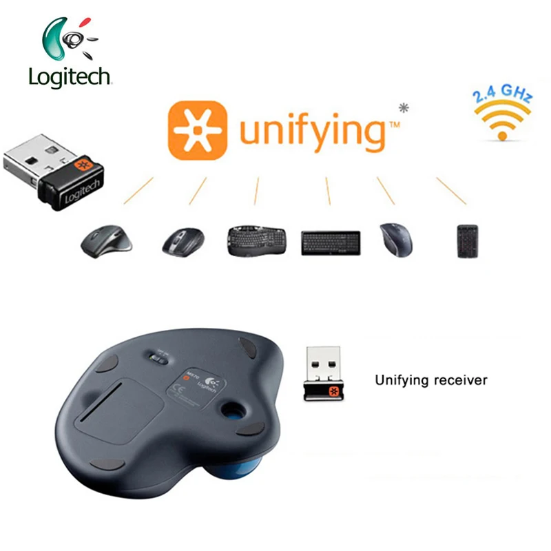 Logitech M570 Мышь с 2,4G Беспроводной оптический трекбол эргономичная Мышь геймера Поддержка официальный Тесты для Windos 10/8/7/vista и Mac OS