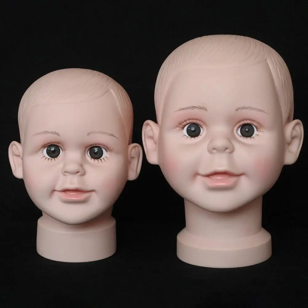 

Little Kids Mannequin Head Manikin Head Model PVC Hat Glasses Display Foam Mannequin Kid Head Model Hat Wig Display Stand Rack
