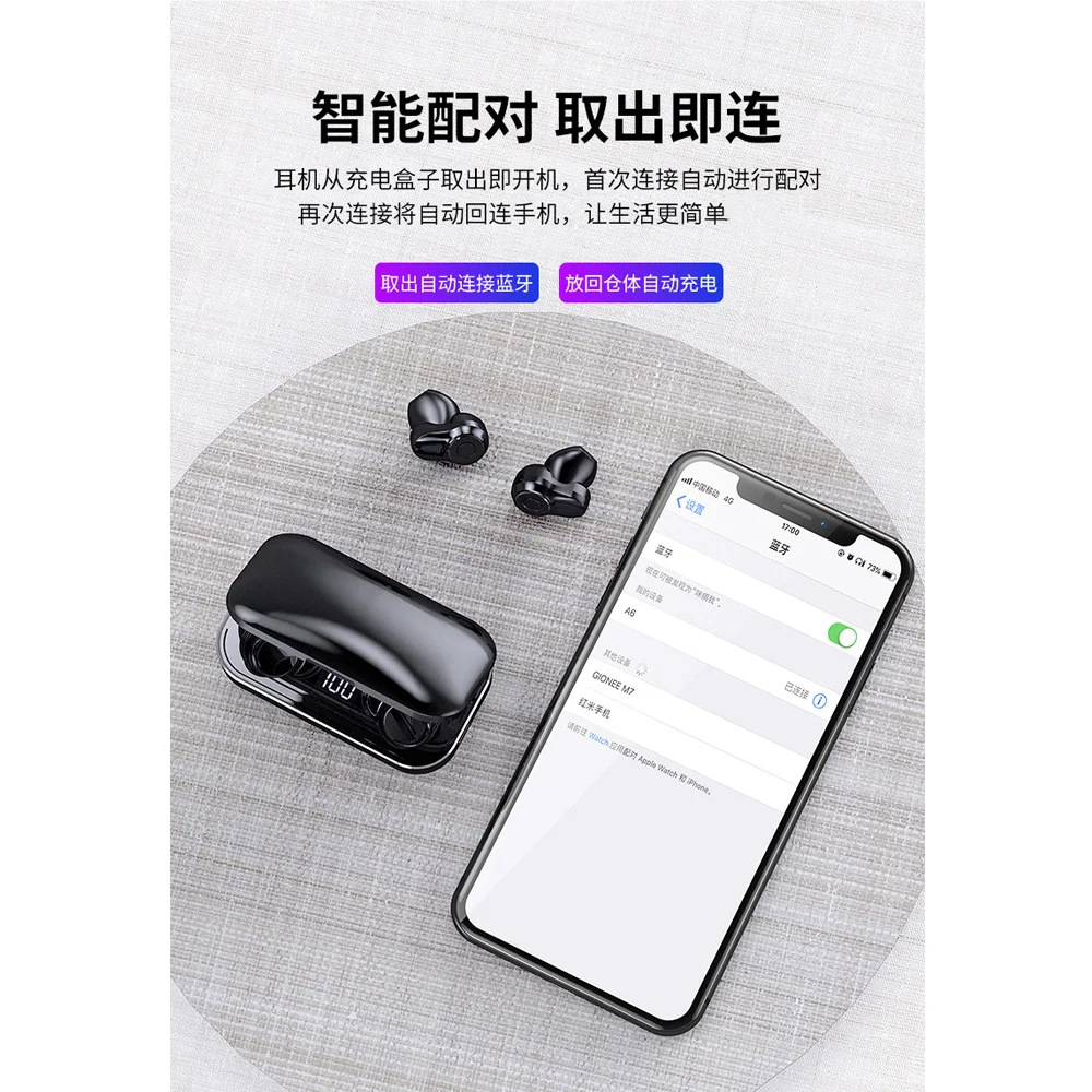 Новые A6 беспроводные наушники Bluetooth 5,0 TWS гарнитура HIFI мини-наушники-вкладыши спортивные наушники водонепроницаемые Поддержка iOS/Android телефонов