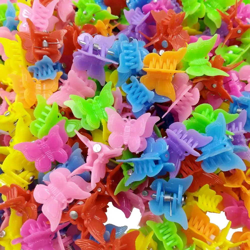 50pcs 100 части заколки для волос Бабочка коготь зажимы цветные смешанные мини Челюсти Зажим Шпилька для волос аксессуары для женщин девочек(случайный цвет - Цвет: 50pcs