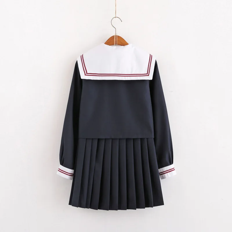 Adult Japanese Jk Costum Sailor Suit Autumn Cosplay College Middle School Uniform Dress For Girls Students Anime Pleated Skirt 2