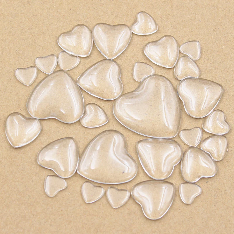 10mm 12mm 16mm 18mm 20mm 25mm 30mm Heart Flat Back Clear Glass Cabochon Factory Wholesale Promotion High Quality DIY Jewelry | Украшения и