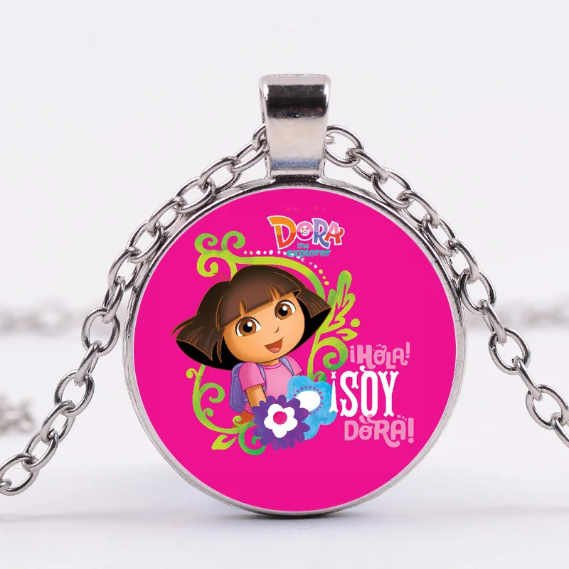 Style 3 SONGDA Explore ore Dora Classic Аниме Фигурка ожерелье Дора и обезьяна смелая девушка Кристалл Фото Кулон длинная цепочка дети Девушки ювелирные изделия - Окраска металла: Style 3