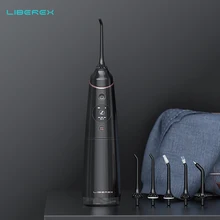 

Liberex IPX7 Oral Irrigator Portable Dental Water Jet USB Rechargeable Water Flosser Waterproof Teeth Cleaner for Cleaning Teeth