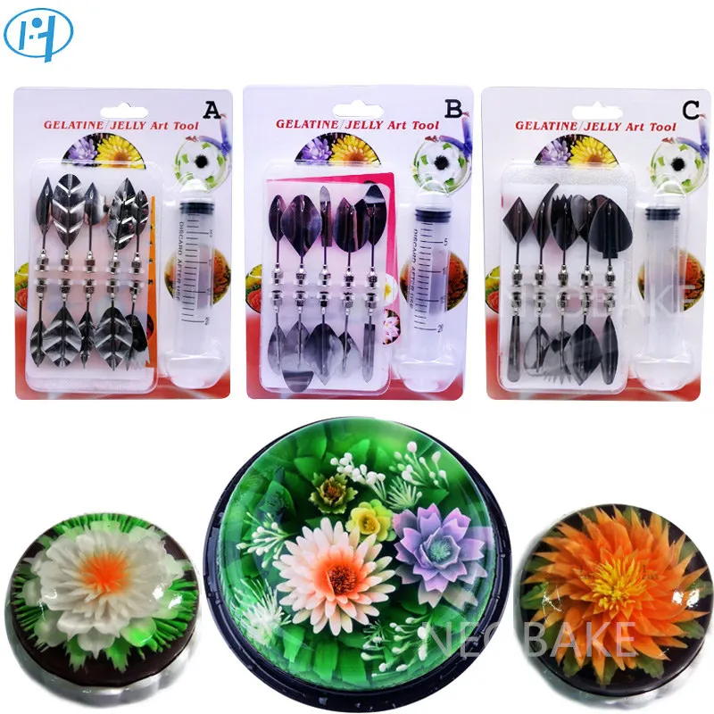 Online 33 PCS Blumen Blätter 3D Gelee Blume Kunst Werkzeuge Jelly Kuchen Gelatine Pudding Düse Spritze Düse Set Kuchen Dekorieren Werkzeuge