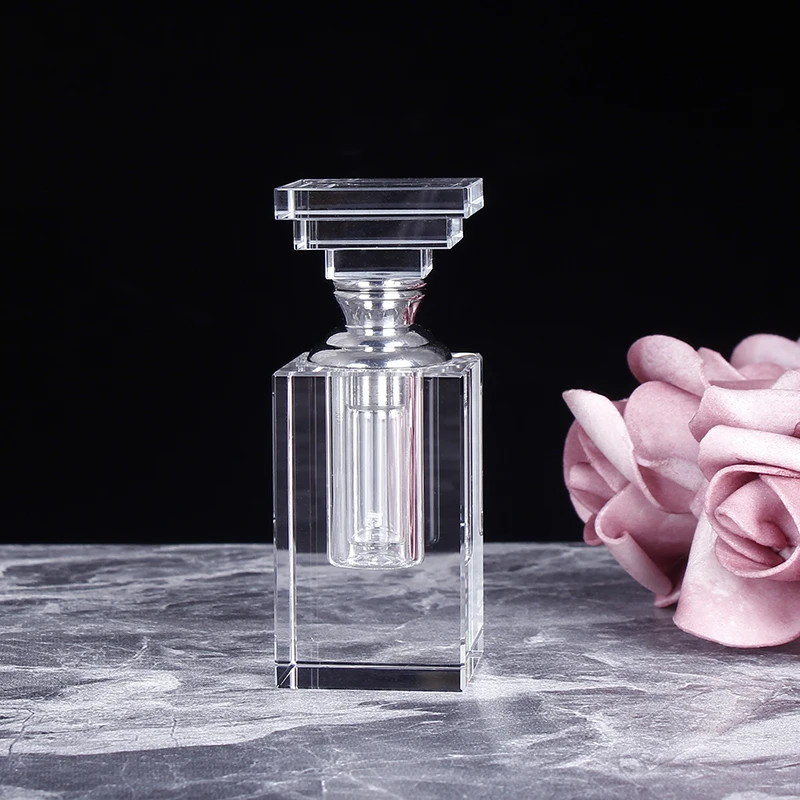 Clear 3ML Crystal Perfume Bottle Empty Mini Refillable Glass Bottle Home Decoration Vintage Essential Oil Gift For Lady
