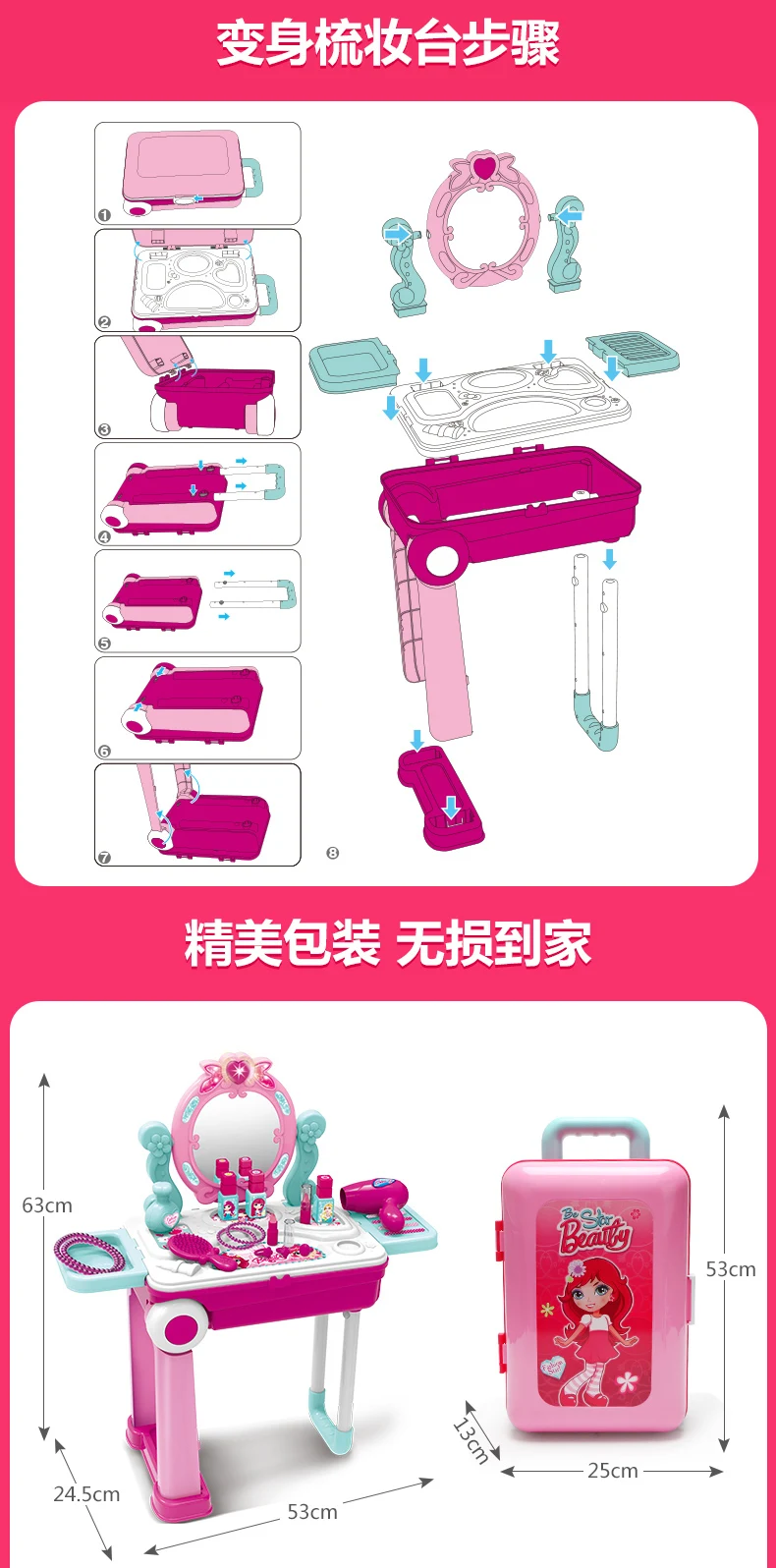 Xiong cheng GIRL'S Play House Косметика игрушка набор коробок для косметики маленькие девочки дети принцесса пластик подарок на день рождения