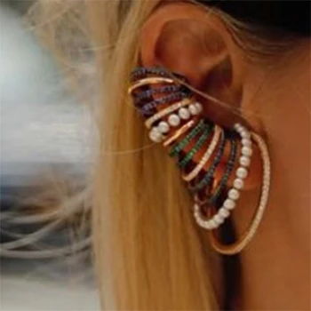 

missvikki Brand Indian lady Fine Lines Pearls Earrings For Women 2020 Fashion Geometric Drop Earrings ZIRCON New Trendy Earrings