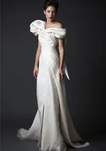 

2018 Saudi Long Evening prom gown Arabic Sexy One Shoulder Backless Bow Puffy Long Vestido Longo mother of the bride dresses