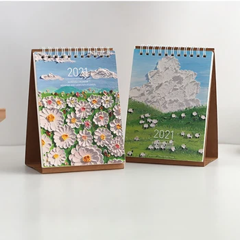 

1pc 2021 Desktop Calendar Dual Daily Schedule Table Planner Yearly Agenda Organizer Office
