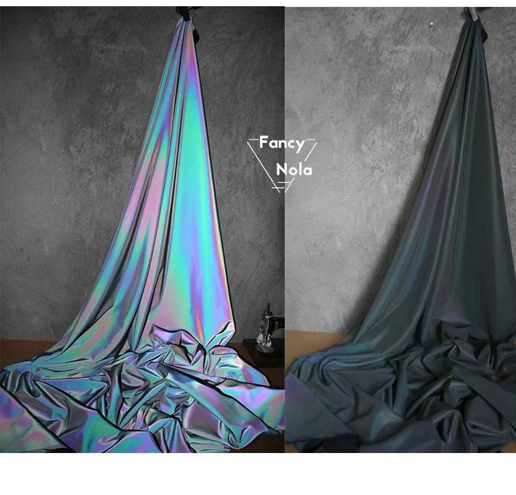 Iridescent Light Reflecting Fabric Gradient Luminous Noctilucent functional Color-changing 155cm Width Designer fabric CG032