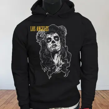 

Los Angeles Angel Dead Art Street Vato Low Rider Mens Black Hoodie