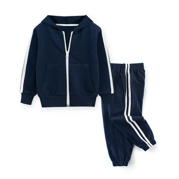 

2020 girls' sportswear boys' Hoodie 2 pieces zipper Hoodie pants baby sports suit children's clothing set