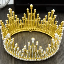 Золотые серебряные тиары Свадебная вечеринка невесты аксессуары для волос